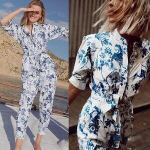 Lucienne Belted Floral Jumpsuit by Anthropologie - Size 8